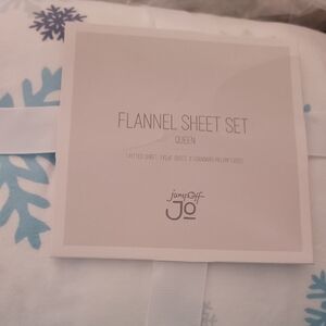 JumpOff Jo Flannel Sheet Set - Queen Snowflake Design